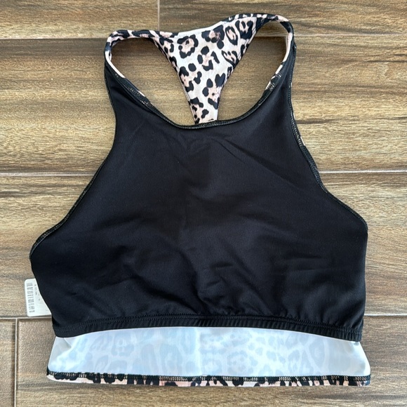 NWT FP Movement x Onzie Peek-a-Boo Racer Bra in Leopard Print, L - Picture 7 of 10